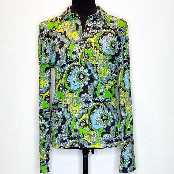 Talbots Tops - Talbots multi pattern Green Pull Over Shirt.   209